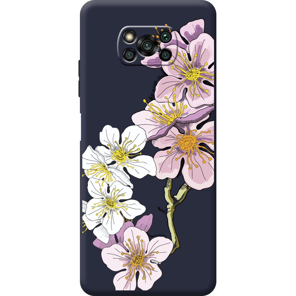 Чехол BoxFace Poco X3 Cherry Blossom Синий силикон (41288-cc4-44162)
