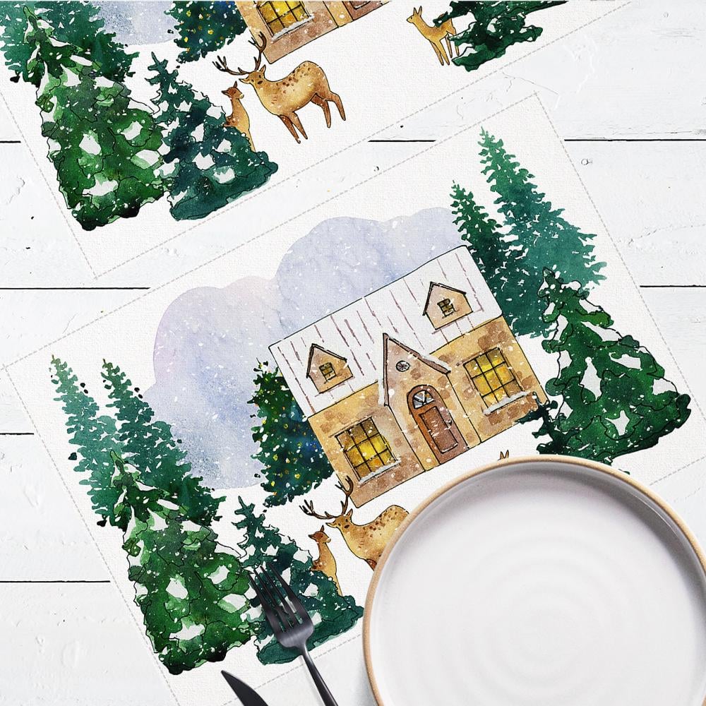 Салфетка тканевая сервировочная Presentville под тарелку Елени у дома 40х27 см 2 шт. (SRVS_O_23NG021)