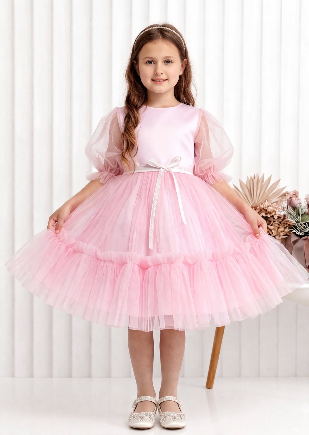 Платье праздничное для девочки 116 см Розовый (2576156034)