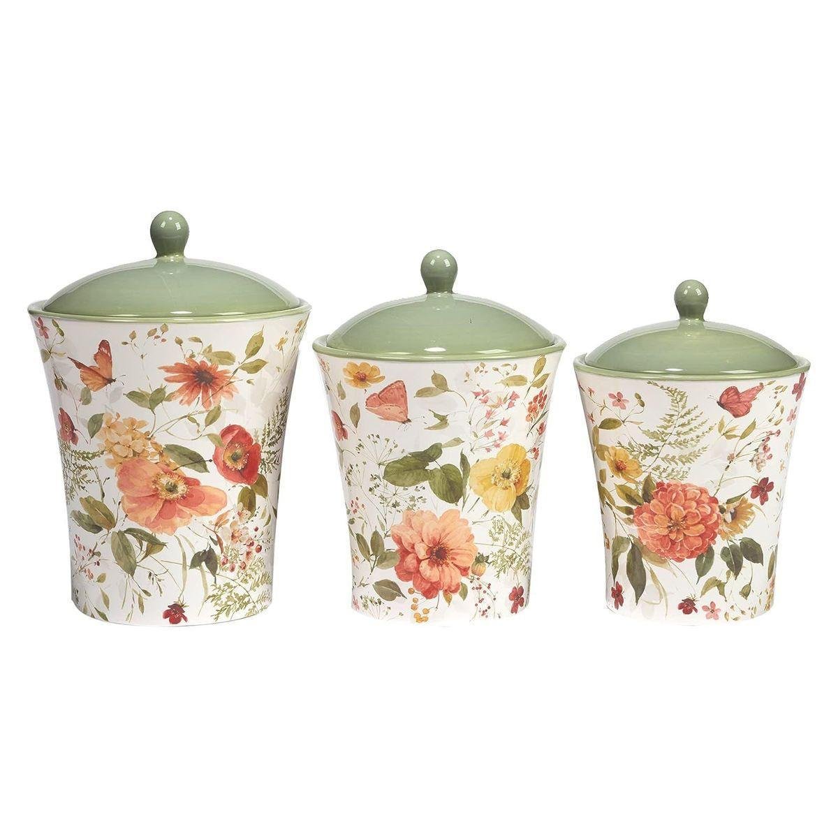 Набор емкостей для хранения Certified International Лесная песня керамических 3 шт. Зеленый (29104)