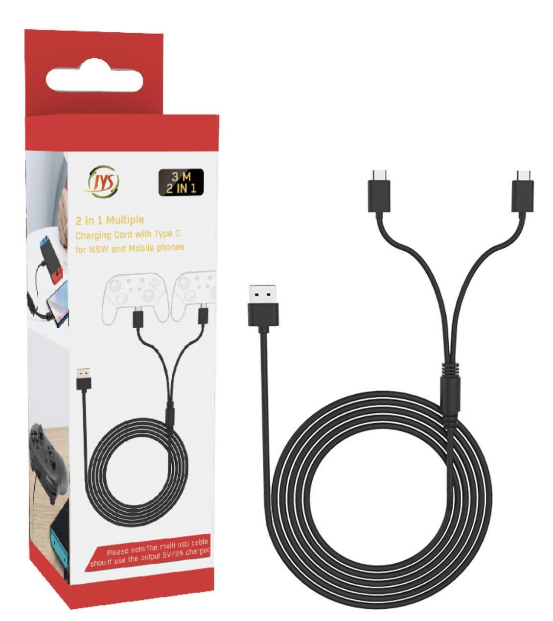 Кабель подвійний для Sony PlayStation 5/Xbox Series/Switch USB-Type-C 3 м (35421068)