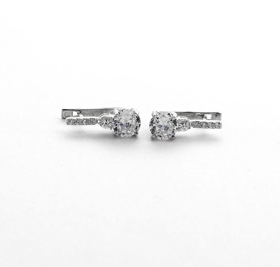 Сережки срібні Maxi Silver 7957 Дріжка з фіанітом (87957)