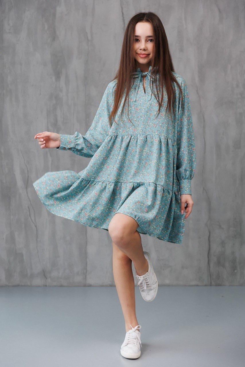 Платье для девочки с длинным рукавом 158 см Blue (126911)