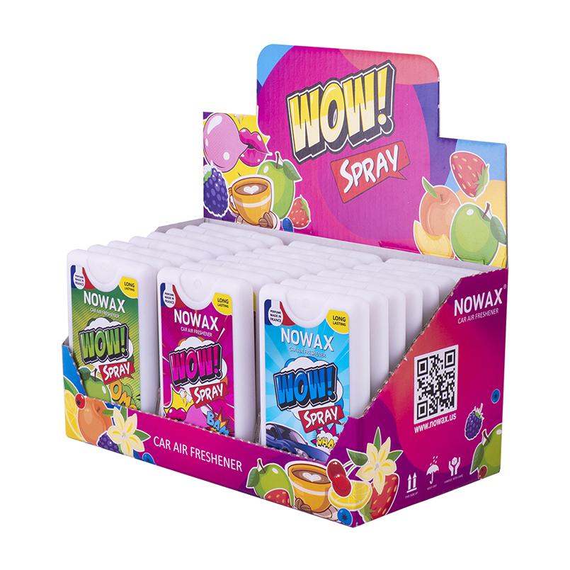 MIX ароматизаторов воздуха с распылителем в выставочном боксе Nowax WOW Spray 24шт