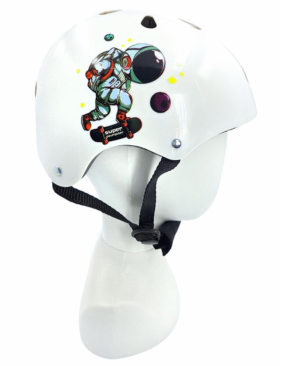 Комплект дитячий шолом та захист Yongkang GB24429-2009 S Космонавт р. 5-9 Білий (G0001886) - фото 2 Комплект дитячий шолом та захист Yongkang GB24429-2009 S Космонавт р. 5-9 Білий (G0001886) - фото 2