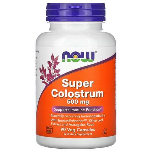 Молозиво и лактоферрин NOW Super Colostrum 500 мг 90 капс. (NOW-03232)