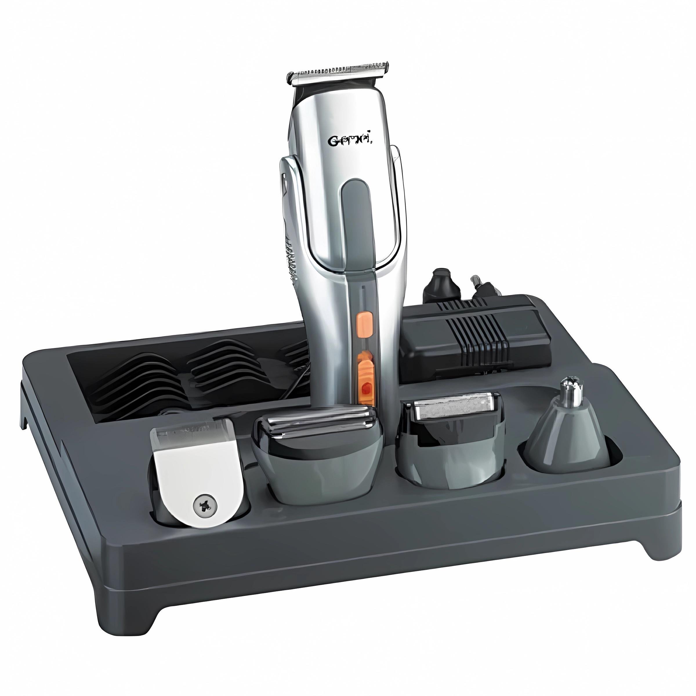 Машина для стрижки Gemei GM-581 8в1 акумуляторна на підставці Сірий (337633ОП) Машина для стрижки Gemei GM-581 8в1 акумуляторна на підставці Сірий (337633ОП)