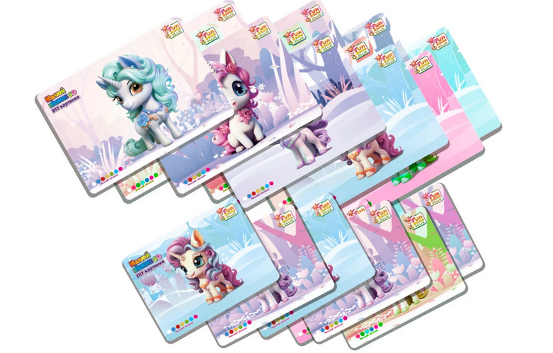 Малюй піском 44323 4Fun Game Club 24 картки/16 кольорів піску/6 мольбертів/щітка в коробці - фото 2 Малюй піском 44323 4Fun Game Club 24 картки/16 кольорів піску/6 мольбертів/щітка в коробці - фото 2