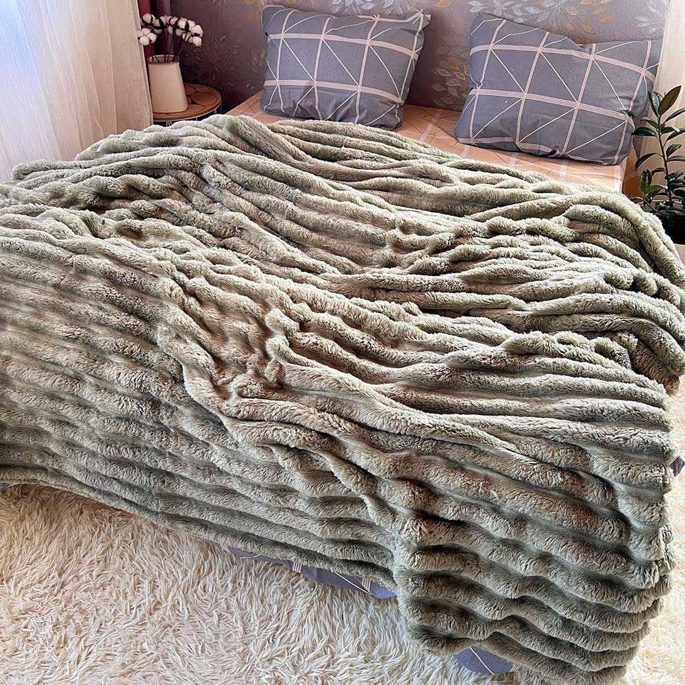 Плед широка смужка 200х230 см Зелений (Д-Mpled003/2-04) - фото 2