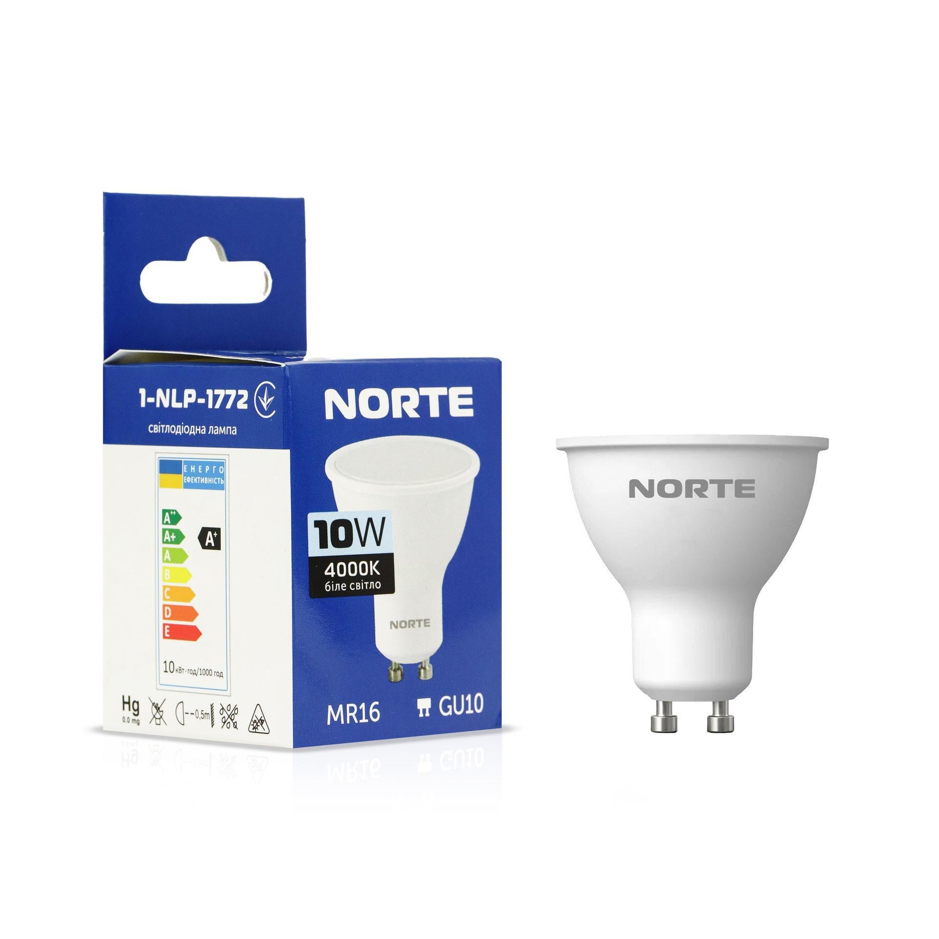 Светодиодная лампа NORTE 10W MR16 GU10 4000K