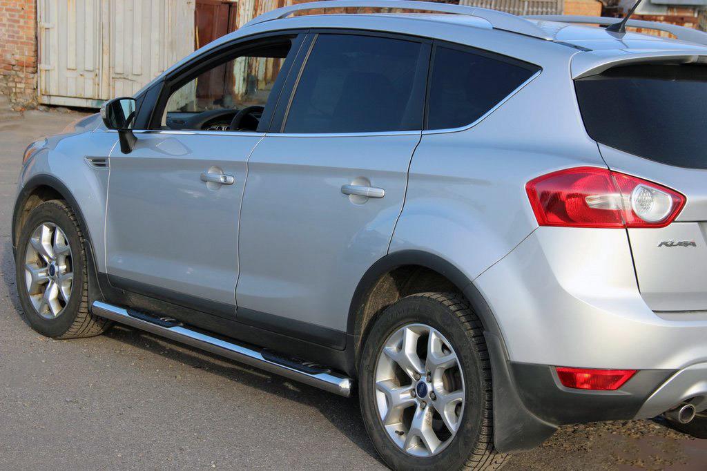 Боковые трубы прямые CAN для Ford Kuga 2008-2013 гг. нержавеющая сталь Хром Боковые трубы прямые CAN для Ford Kuga 2008-2013 гг. нержавеющая сталь Хром