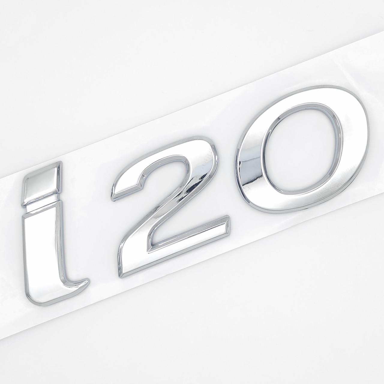 Эмблема надпись i20 Hyundai ABS 9х3,9 см Хром глянцевый (3035745559)