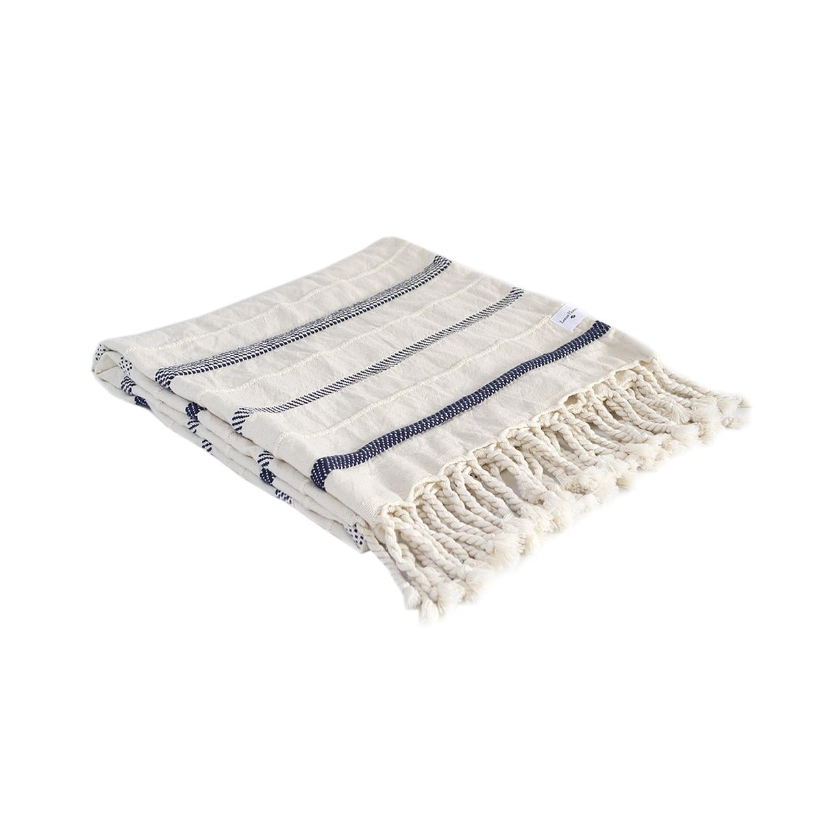 Плед Lotus Home Benalla 130x170 см Natural Navy (svt-2000022328685)