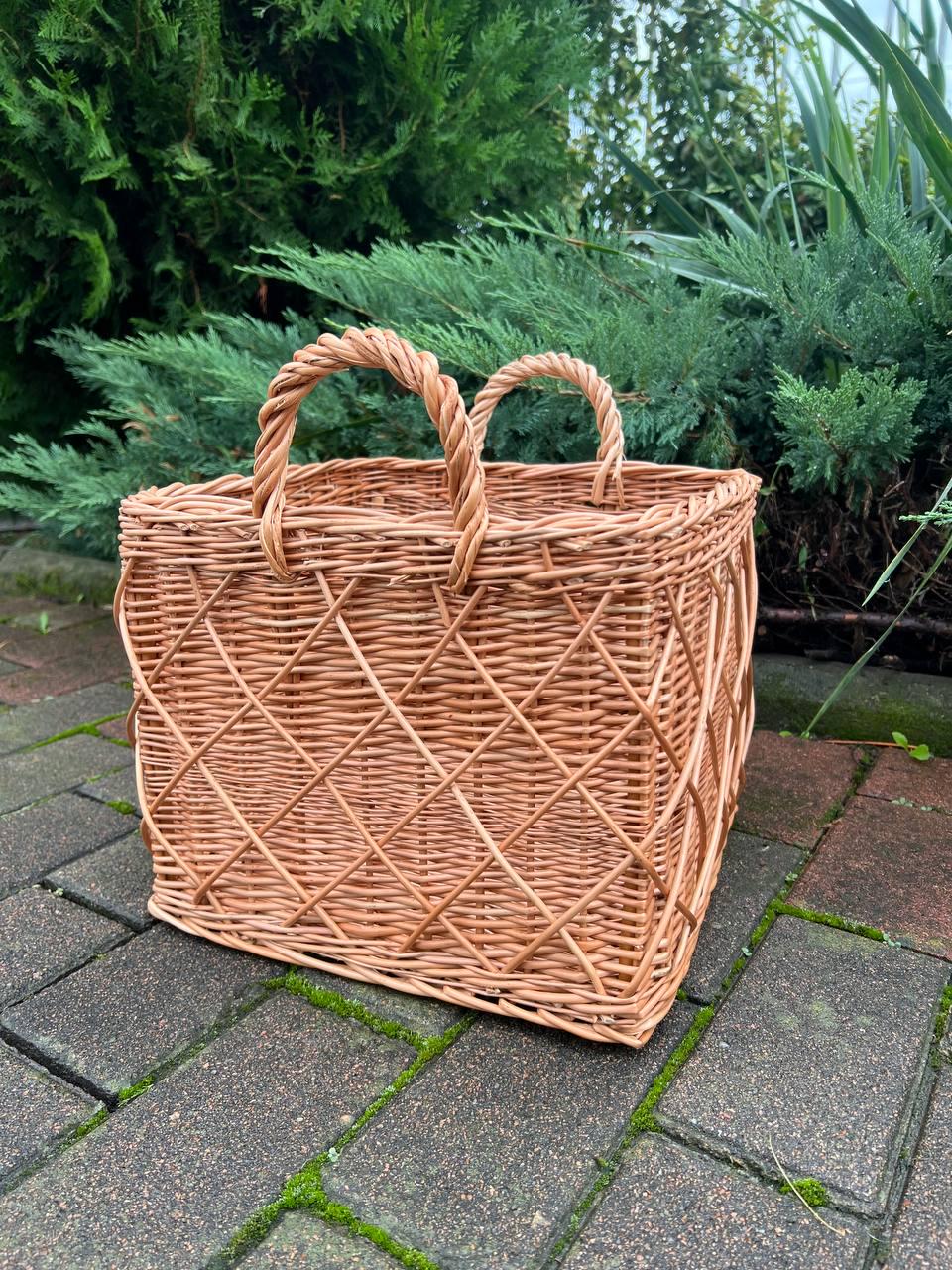 Корзина с ручками плетеная из лозы Бежевый (29011480) - фото 6 Корзина с ручками плетеная из лозы Бежевый (29011480) - фото 6