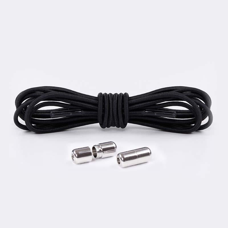 Шнурки резиновые с металлическим зажимом Черный (25400267)