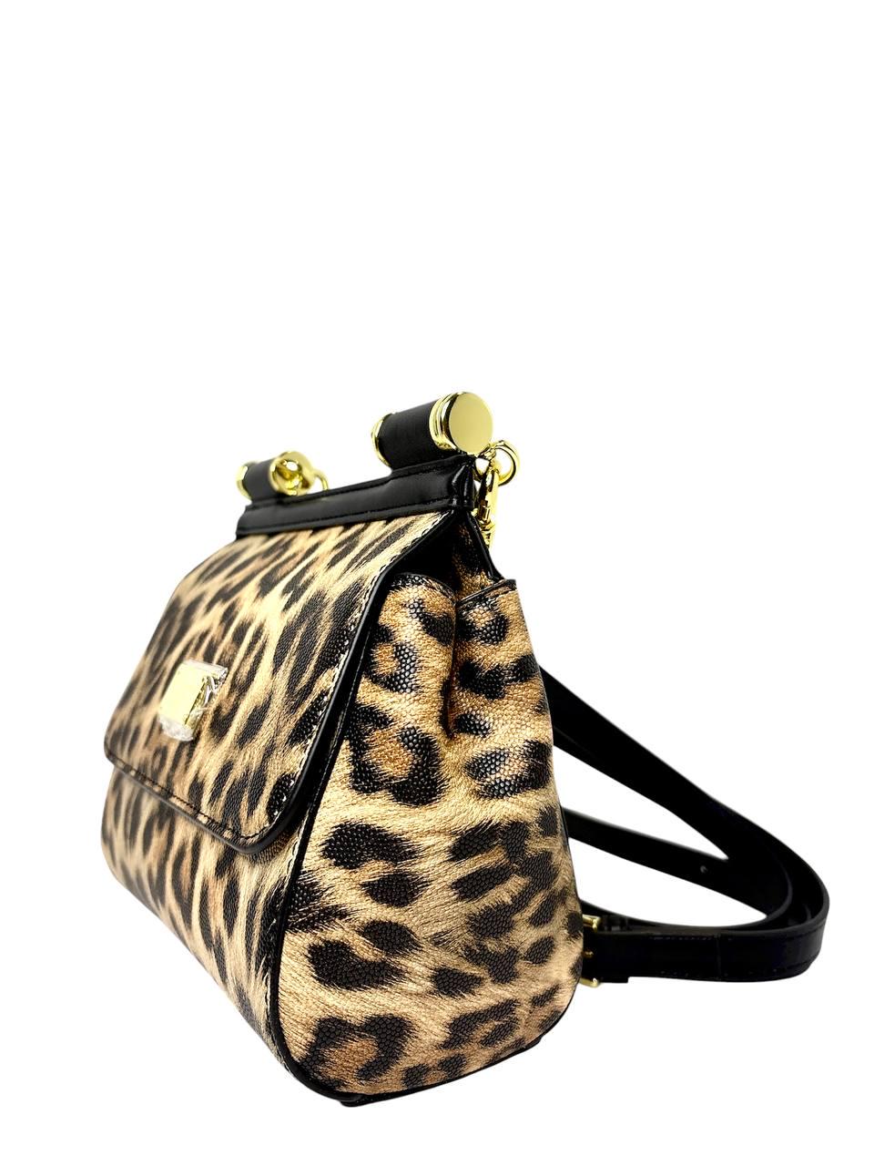 Сумка женская Sicily 19c принт Дольче Габана Леопардовый (EKL354) - фото 5 Сумка женская Sicily 19c принт Дольче Габана Леопардовый (EKL354) - фото 5