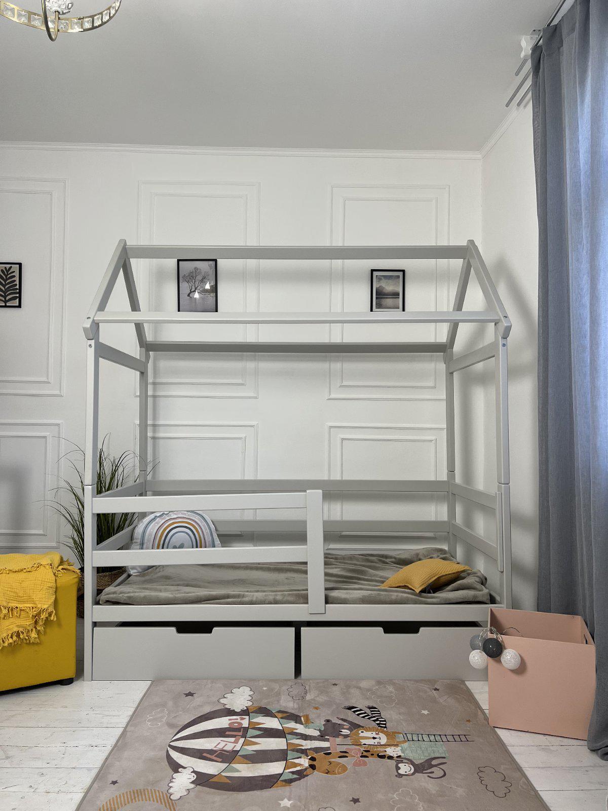 Ліжко підліткове Goydalka Terry з шухлядою 160x80 см Сірий