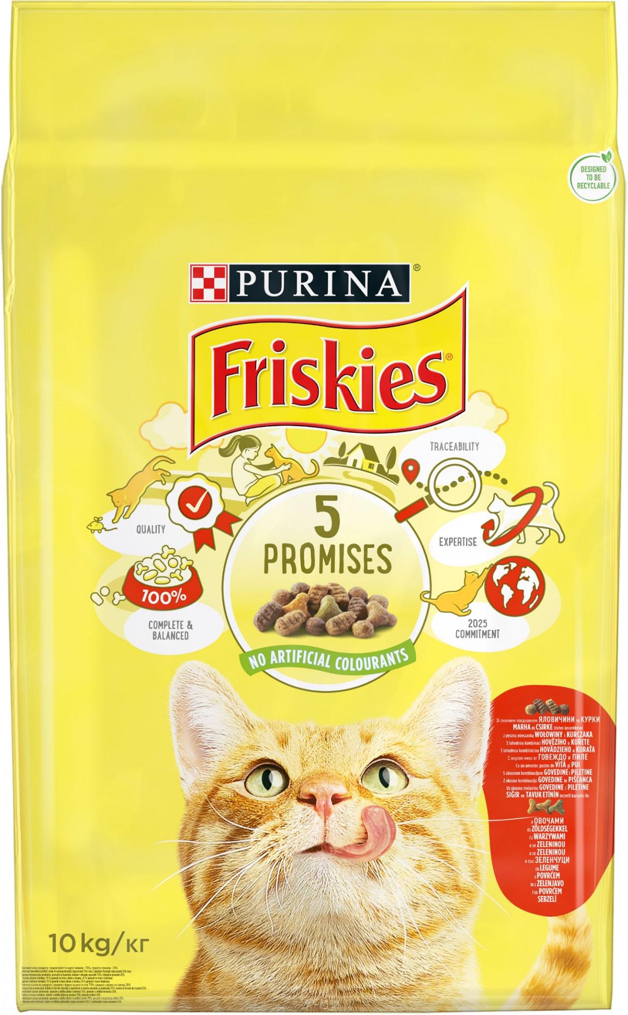 Сухий корм для котів Purina Friskies з яловичиною/куркою та овочами 10 кг (5997204569004) - фото 2 Сухий корм для котів Purina Friskies з яловичиною/куркою та овочами 10 кг (5997204569004) - фото 2
