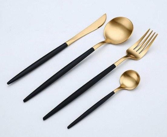 Набір столових приборів A-Plus Cutlery set 4 пр. Золотий (2082827510) - фото 5