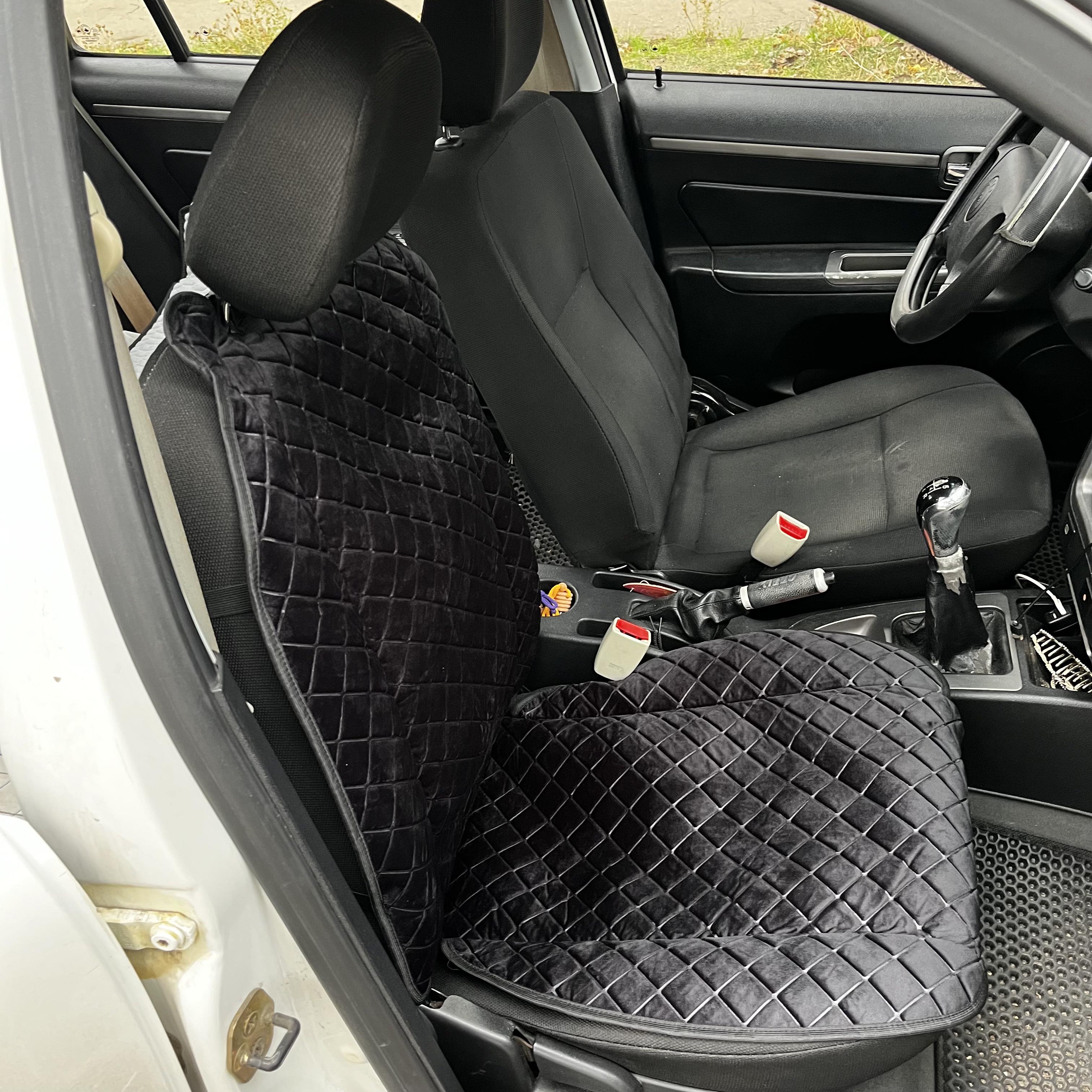 Накидка універсальна на переднє сидіння авто з алькантари 1 шт. Чорний - фото 2 Накидка універсальна на переднє сидіння авто з алькантари 1 шт. Чорний - фото 2