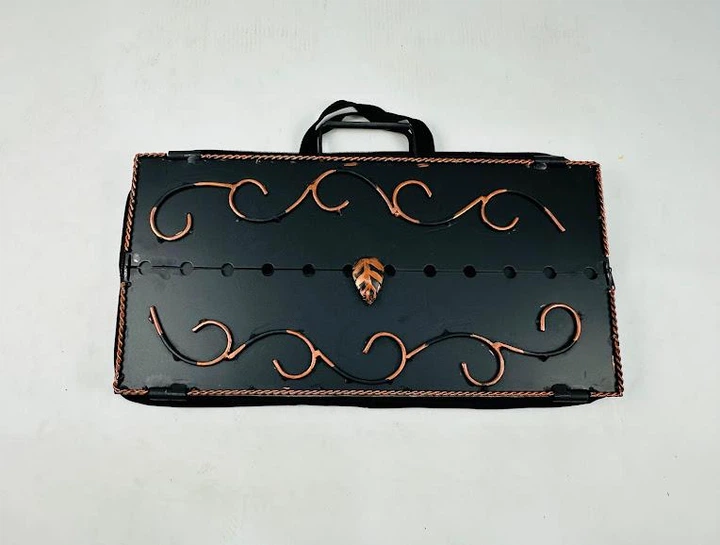 Мангал-валіза кований з металу 3 мм на 12 шампурів із совком і кочергою Чорний (21-10-MG-5065) - фото 5