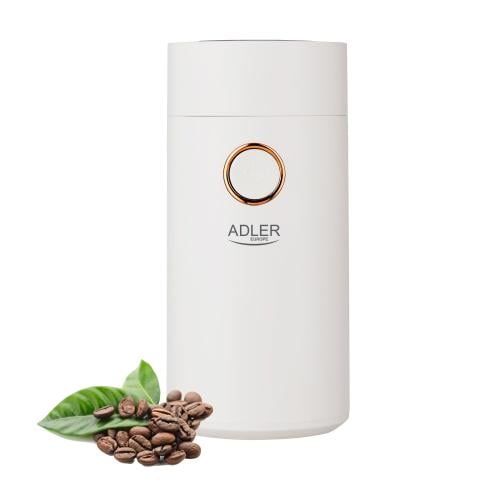 Кофемолка Adler AD 4446 WG 150 Вт металлическая чаша 75 г и блокировка крышки White/Gold