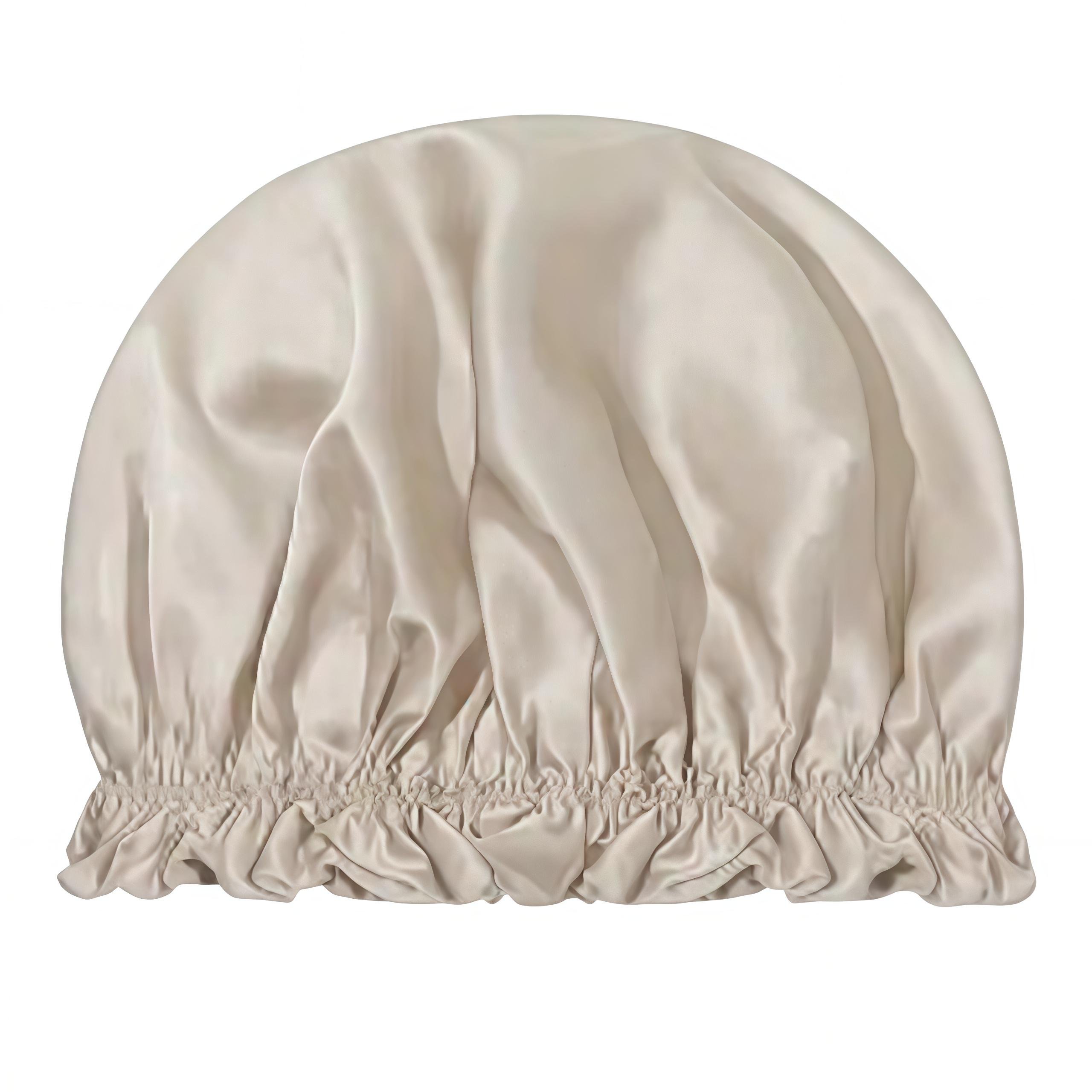 Шелковая шапочка для сна и душа с мягким краем 29х20 см Шампань