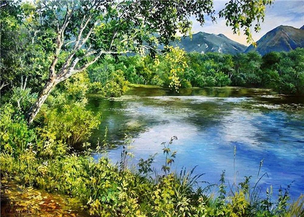 Алмазная мозаика Emerald Craft Пруд среди леса 30x20 см (23528)