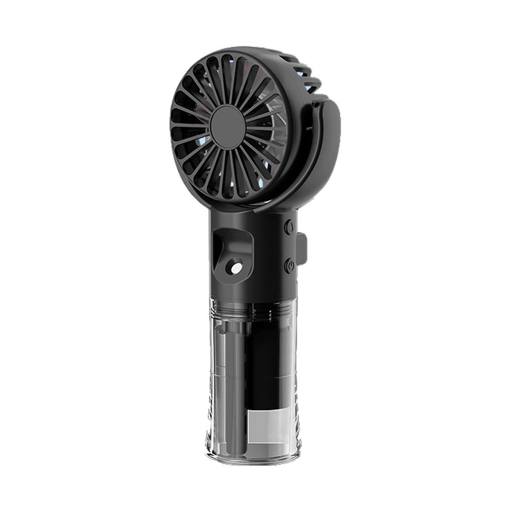 Вентилятор портативний Portable Fan PF-02 зі зволоженням акумуляторний Type-C 4 швидкості 1000 мАг Чорний (SS-78)