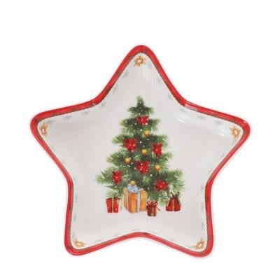 Блюдо фарфоровое звезда «Праздничный флер» 17,5 см (33532)