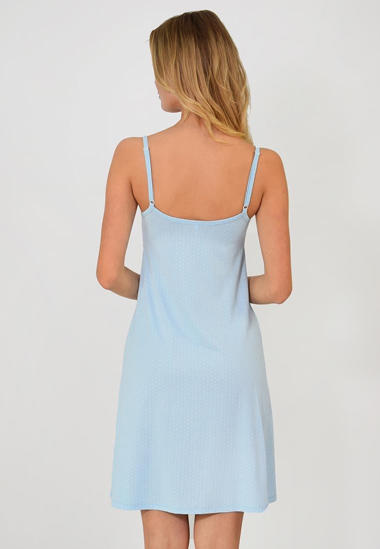 Женская ночная рубашка N.EL 1278-92 на тонкой брители M Голубой - фото 2 Женская ночная рубашка N.EL 1278-92 на тонкой брители M Голубой - фото 2