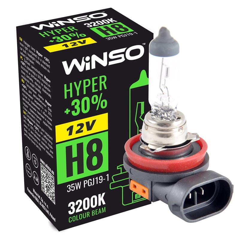 Автолампа галогенная Winso H8 12V 35W PGJ19-1 Hyper +30%