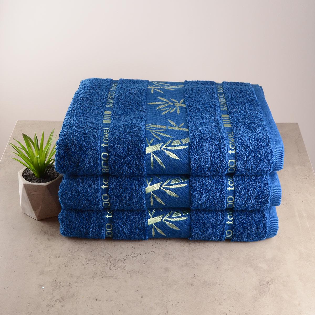 ᐉ Комплект махровых полотенец GM Textile Bamboo 70х140 см Синий ...