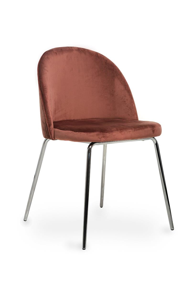 Стул обеденный Ветро Мебель M-12-1 790х480х510 вельвет/сталь Роза Антик/Серебристый