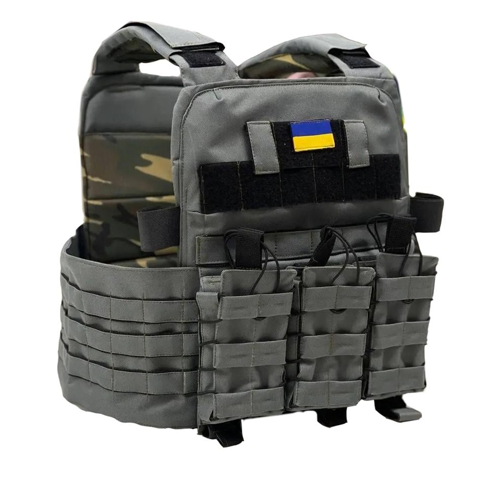 Плитоноска с трема подсумками под магазины АК Графит (29697)