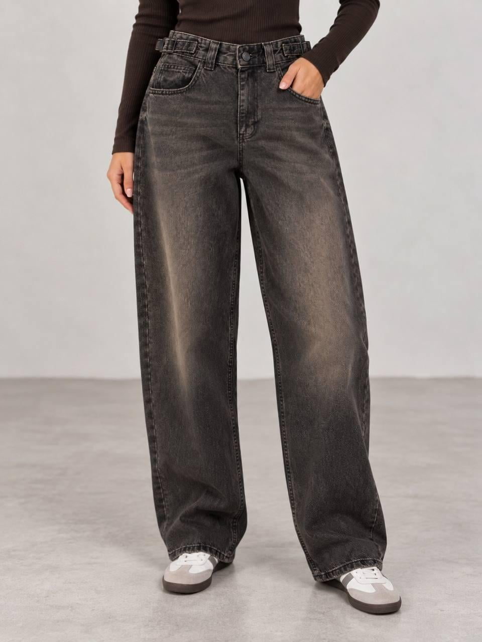 Джинсы женские It's Basic 2961-2W6-62 WIDE LEG baggy с регулировкой пояса р. 38 Коричневый (8095) Джинсы женские It's Basic 2961-2W6-62 WIDE LEG baggy с регулировкой пояса р. 38 Коричневый (8095)