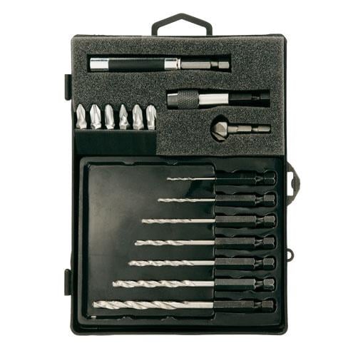 Набор монтажный по дереву Narex Bystrice сверла НЕХ 1/4" зенковка набор бит и держатель хром-молибден (16218)