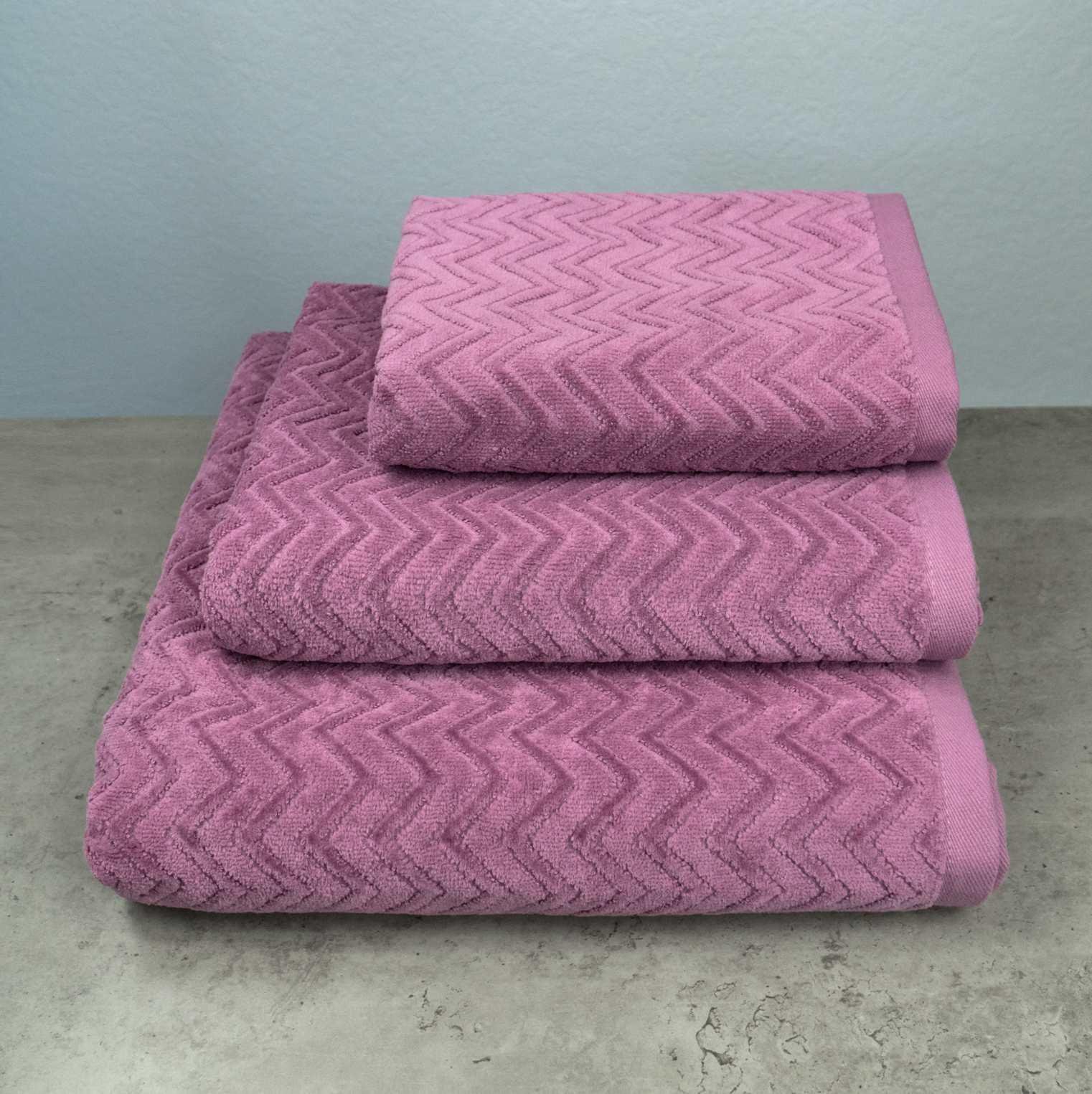 Набор полотенец GM Textile жаккардовые с велюром 3 шт. Фиолетовый (550-3k-gv-fiolet)