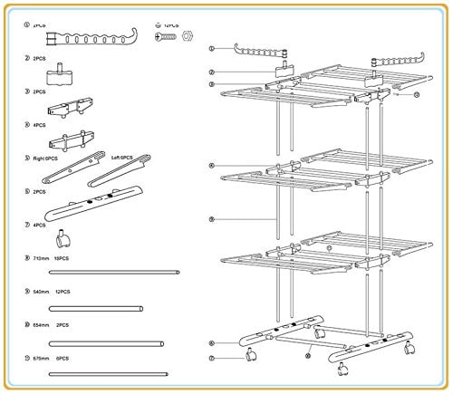 Сушка для белья Garment Rack голубая - фото 4