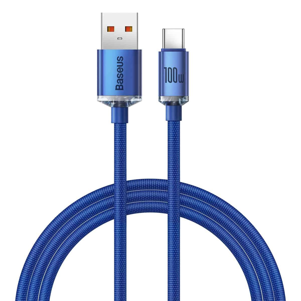 Кабель синхронизации Baseus Crystal Shine Series Type-C 100W 1.2m Cable, Blue