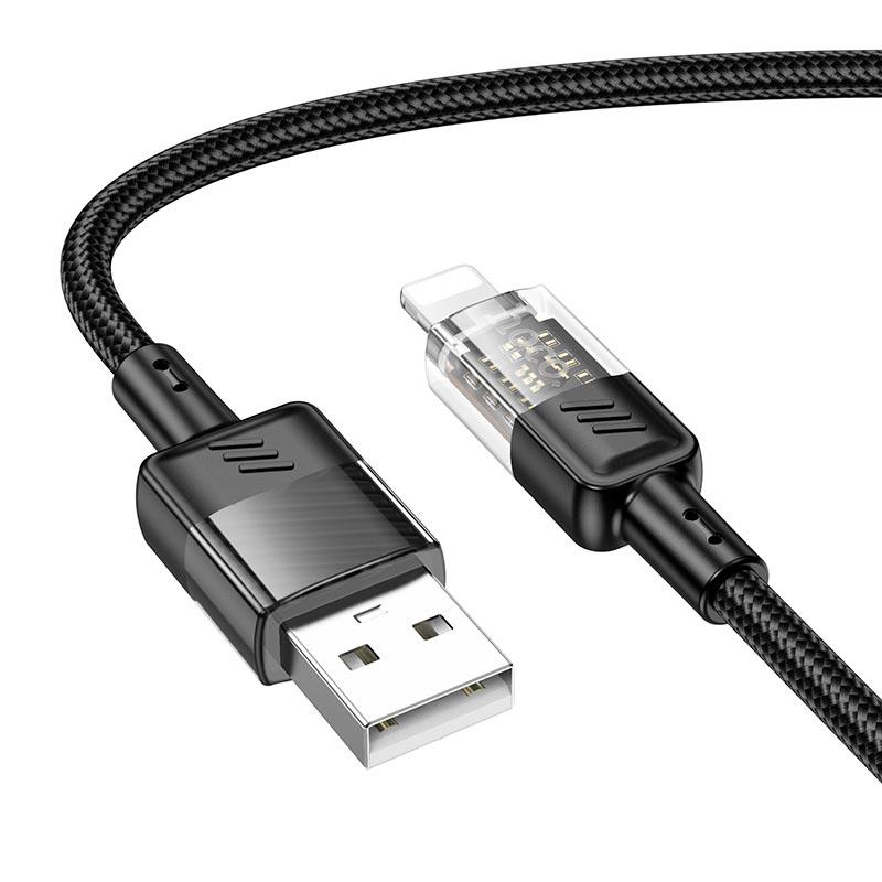 Кабель Hoco U129 USB to Lightning 2,4 A 1,2 м Black (595982)