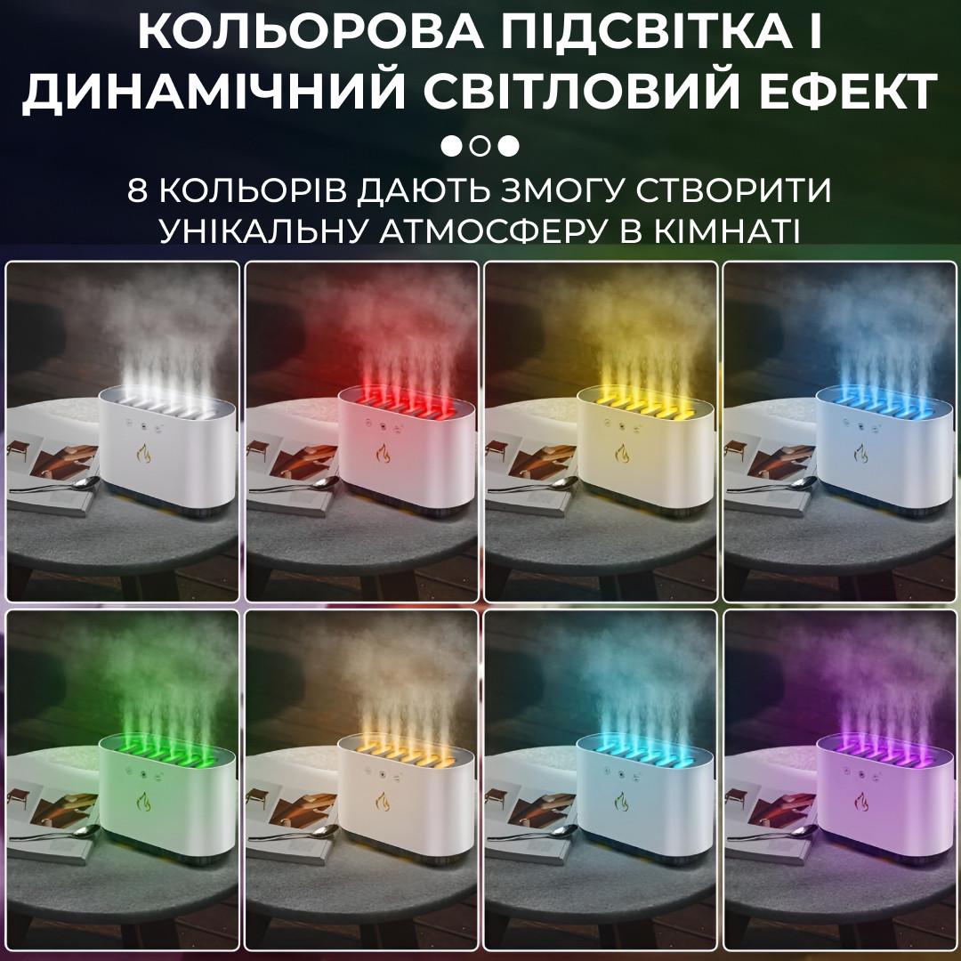 Зволожувач повітря з RGB-підсвічуванням та синхронізацією з музикою 900 мл Білий (3848) - фото 26