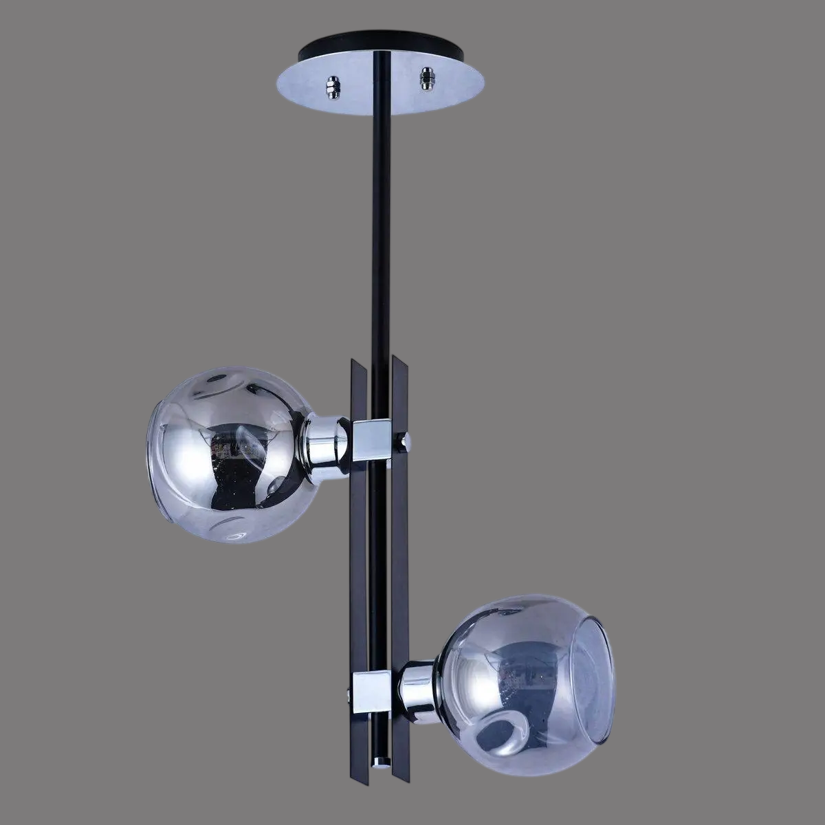 Люстра Sirius со сферическими плафонами под лампу Е27 Черный/Хром (Ю 9800В/2)