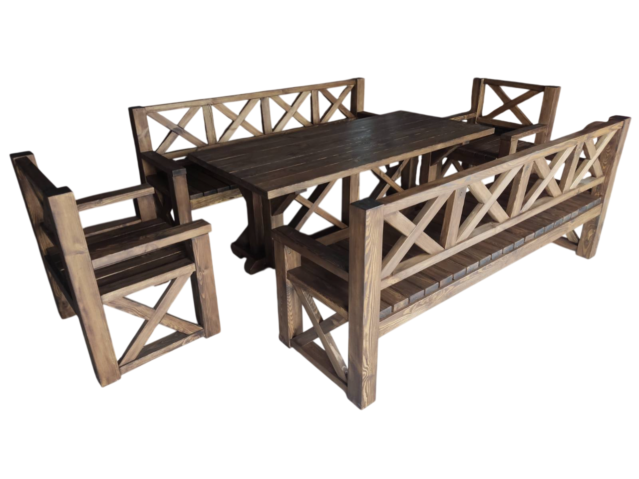 Комплект для сада и террасы стол 2 м/скамейки 2 м/кресла 2 шт. (33038000)