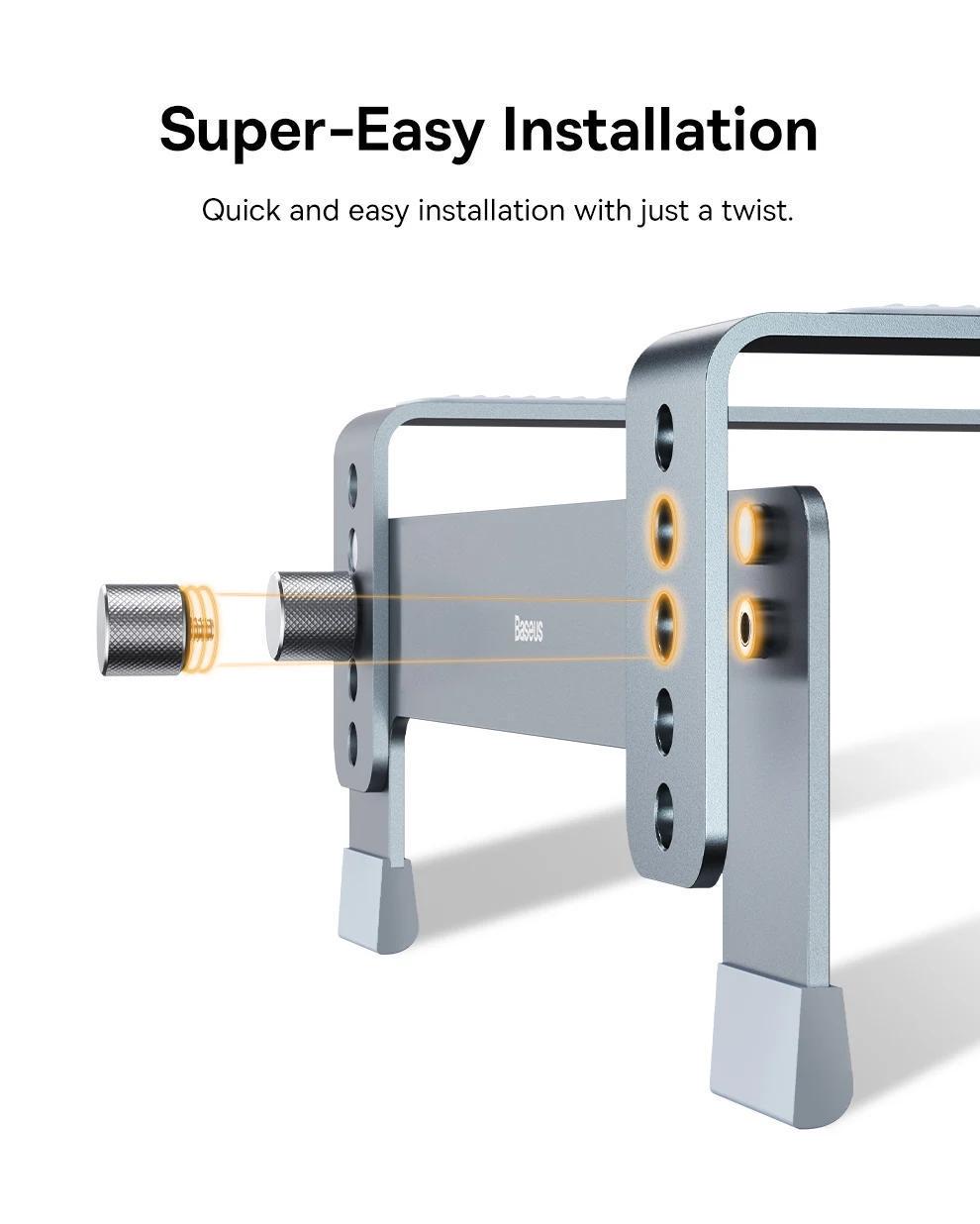 Підставка BASEUS для ноутбуку металева Сірий (B10053100811-00) - фото 3 Підставка BASEUS для ноутбуку металева Сірий (B10053100811-00) - фото 3