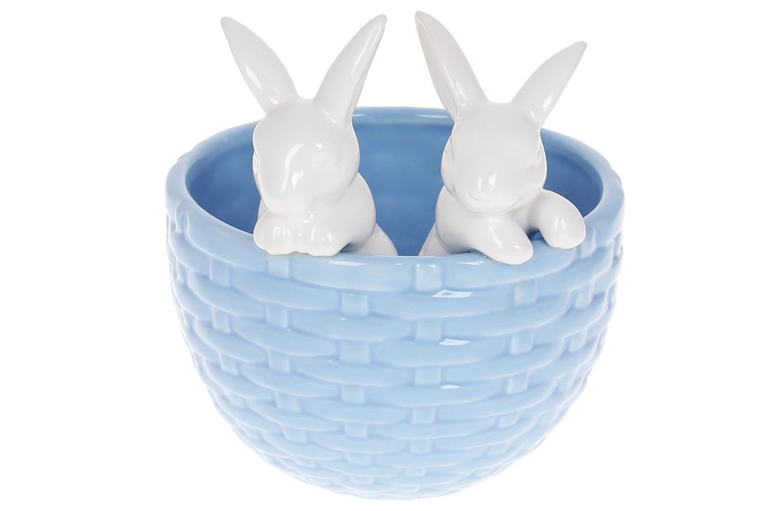 Кашпо Кролики в кошику BonaDi 15 см (733-544)