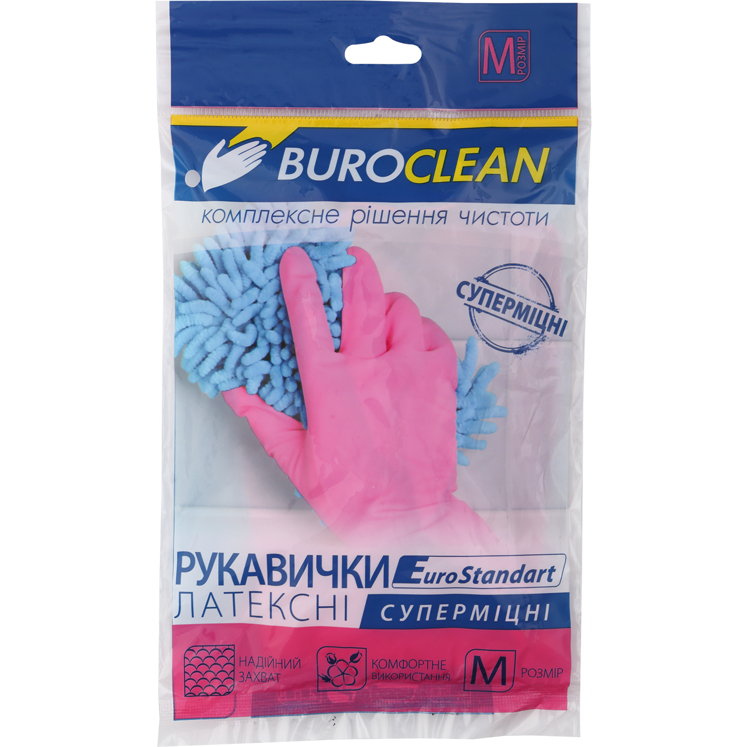 Хозяйственные перчатки BuroClean латексные суперпрочные M (10200304)