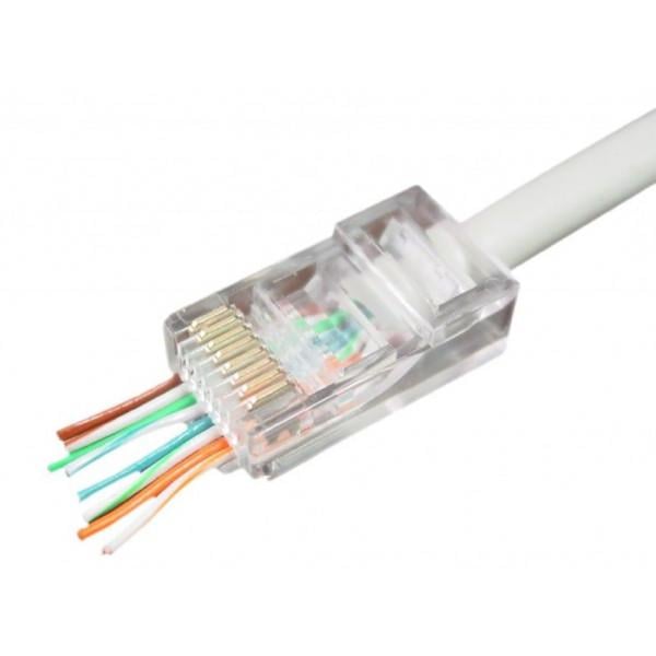 Конектор RJ-45 Kingda KD-PG8032-C5e 8P8C з наскрізним отвором (12430166)