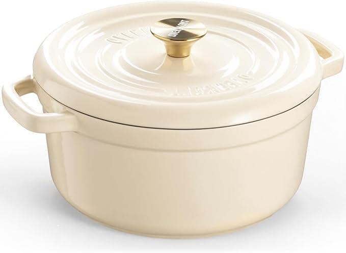 Жаровня эмалированная чугунная с крышкой Overmont 4,7 л