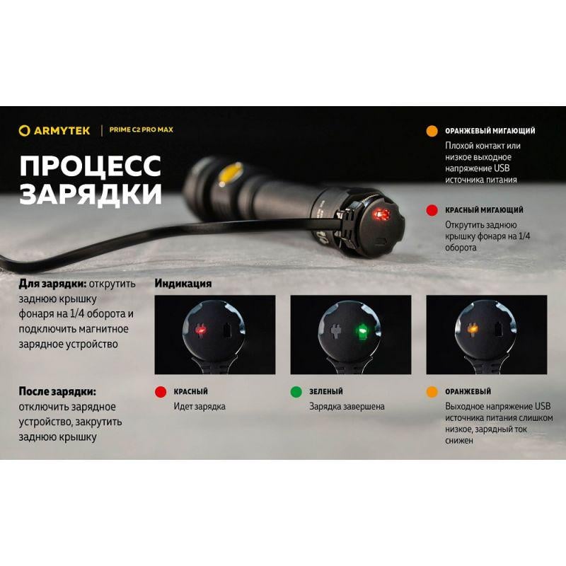 Ліхтар ручний Armytek Prime v4 C2 Pro MAX 21700 Li-Ion - фото 16